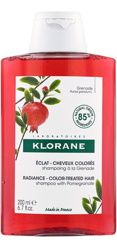 Klorane Shampoo Granada Cabello Teñido Sin Brillo Suavizante Colores Intensos Granade 200ml