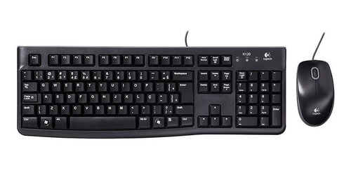 Kit Mouse E Teclado Logitech Mk120 Com Fio Usb Pto