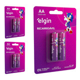 6 Pilhas Recarregaveis Aa 2700 Mah Elgin (3 Cartelas)