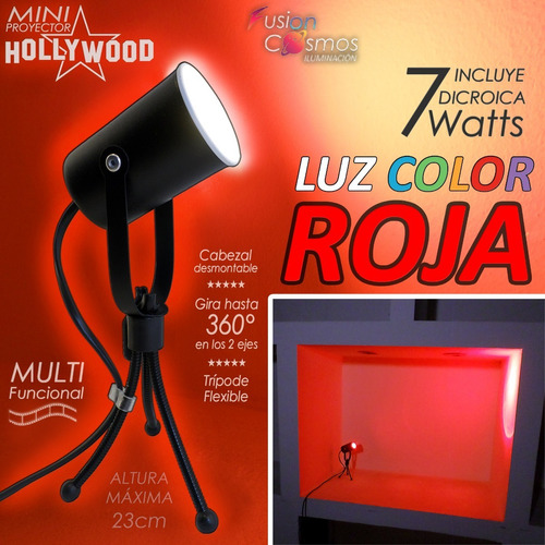 Tripode Luces Led Navidadeña Color Decoracion Efecto Rojo 7w