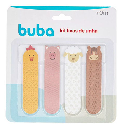 Kit Lixa De Unha Animais Infantil 4 Unidades - Buba