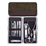 Set De 12 Piezas De Acero Inoxidable Para Manicure Y Pedicur