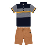 Conjunto Juvenil Polo Com Bermuda Sarja Trick Nick