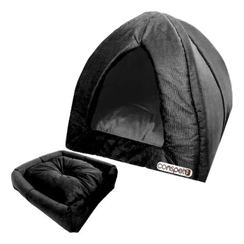 Cama Pet 2x1 Casinha Cabana Toca Iglu Almofada Cães Gato 