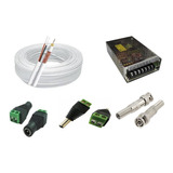 Kit Cabo Coaxial 50m 90% 4 Conectores E F5a