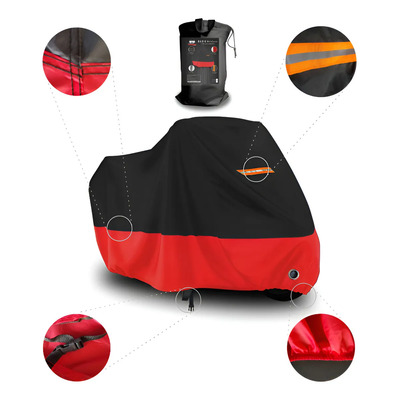 Funda Cubierta Lona Cubre Moto Para Italika Dm300 Rojo