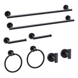 Juego 10 Accesorios Para Baño - Negro Mate 