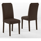 Conjunto 2 Cadeiras Lisboa Imbuia/ Marrom - Móveis Arapongas Cor Imbuia/marrom 04 Cor Da Estrutura Da Cadeira Imbuia Desenho Do Tecido Liso