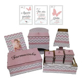 Kit Bebe Higiene Rose Princesa Maternidade Quarto Menina