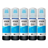 Kit De 5 Botellas De Tinta Epson T544 Cyan 65ml Oem