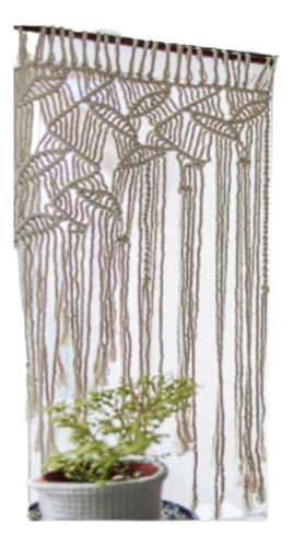 Cortina Visillo Panel Macrame De Algodon Artesanal 40x90 Cm