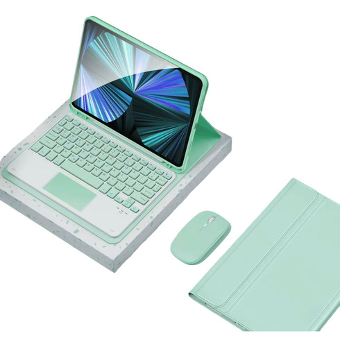 Capa+ Teclado Touchpad+ Mouse Bluetooth Para iPad 7/8/9 10.2