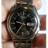 Seiko Automatico 19 Jewels Cuadrante Negro Malla Acero Doble