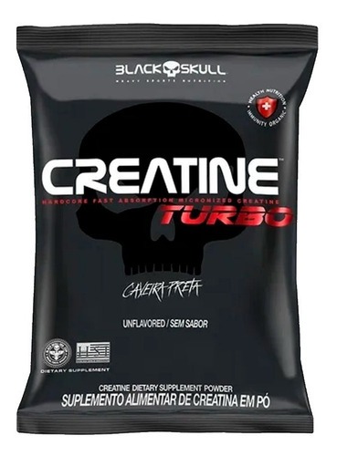Creatina Turbo Refil - 1kg - Black Skull - Caveira Preta