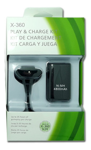Kit Carga Y Juega Xbox 360 Batería Recargable Cable Usb