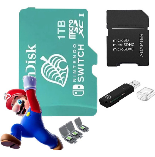 Memoria Micro Sd De 1 Tb Para Nintendo 4k 100 Mb/s Con Adapt