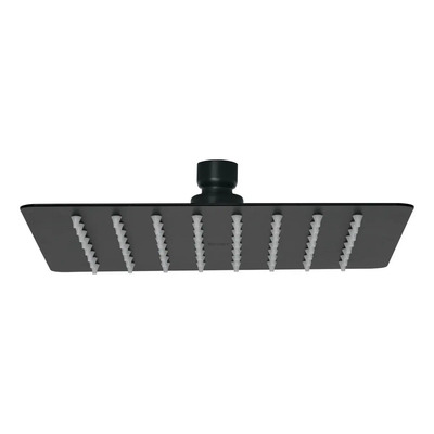Regadera Tubig Cuadrada 8'' Negro Cabeza Sola Foset 47751 Acabado Mate | Envío gratis