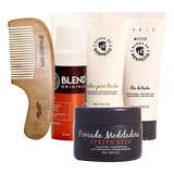 Kit Para Barba 4por1, Blend - Barba De Respeito E Pente