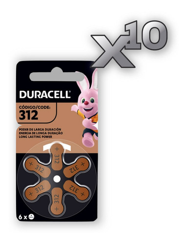 Pack 60 Pilas Duracell Auditivas Zinc-air #312