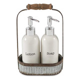 Farmhouse Inspired Lotion Caddy Soap Bump Set White