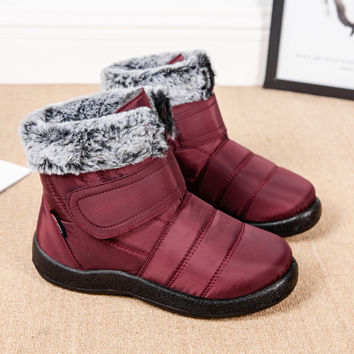 Botas De Nieve Impermeables De Piel De Conejo Para Mujer