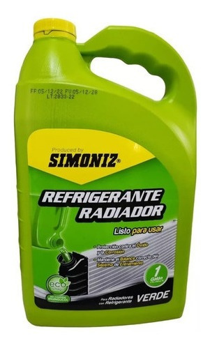 Liquido Refrigerante Radiador Oxido Corrosión Simoniz Galón 