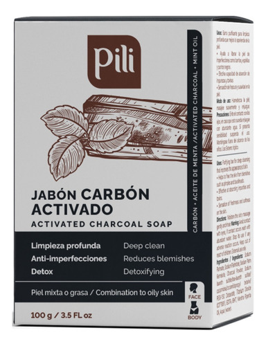 Jabón Pili Carbón Activado 100g