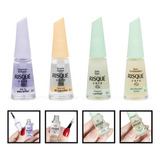 Kit 4 Esmalte Risque Tratamento Verniz Secante Fortalecedora