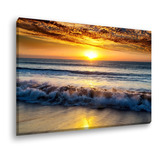 Quadro Decorativo Tela Canvas Paisagem Praia Sol Mar 120x80 Cor Paisagem 18 Cor Da Armação Tecido Sobre Tela