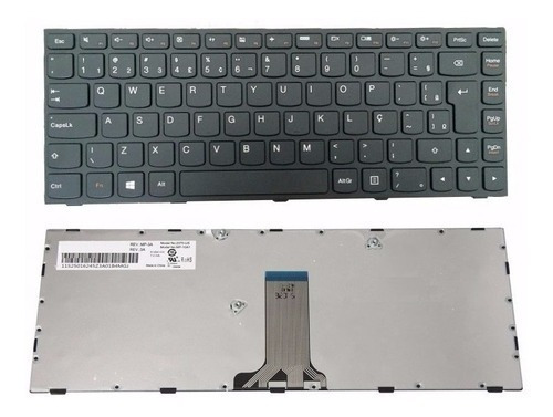 Teclado Para Notebook Lenovo G40-70 80ga Portugués Color Negro