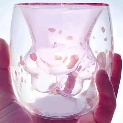 M1 Taza De Café Con Forma De Garra De Gato, Cristal De