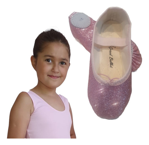 Sapatilha Meia Ponta Ovinho Com Glitter De Ballet K1