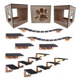 Playground Para Gato Nicho 17pcs Mdf 6mm Arranhador Parede 