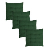 Kit 4 Assentos Almofada Futon Acácia 60x60cm - Cores Diversa Cor Verde-musgo