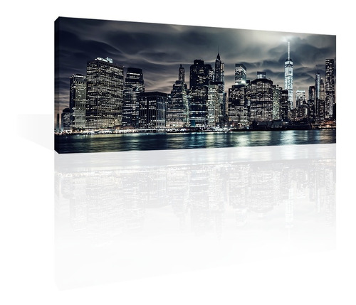 Cuadro Decorativo Canvas Urbano New York De Noche