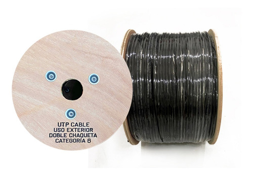 Cable Utp Cat 6 Cca Exterior Rollo De 305m Doble Chaqueta