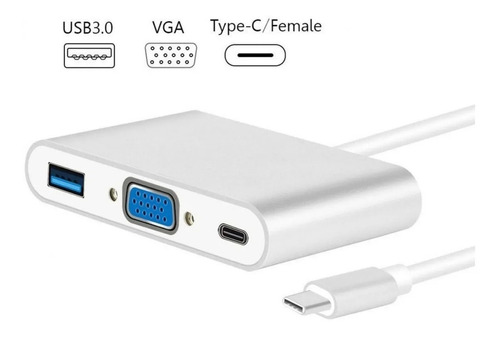 Adaptador Hub Convertidor Tipo C A Vga Usb 3.0tipo C Macbook