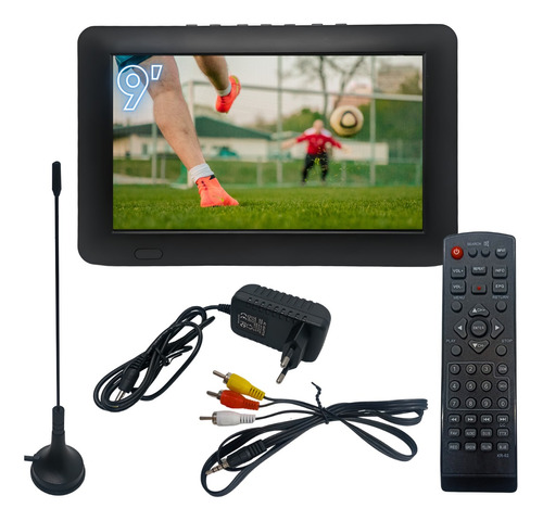 Tv Portátil Digital 12v Caminhão Carro Van Envio 9 Polegadas