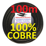 Cabo Rede Cat5e 100% Cobre Preto 100m Brasil24h Pronto Uso