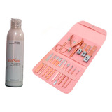 Set Manicura Acero Inoxidable 16 Piezas Uñas + Crema Manos