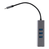 Adaptador Ethernet Usb Tipo C A Rj45 1000mbps Con 3 Usb 3.0