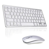 Teclado Bluetooth + Mouse Recarregável Para Macbook M1 Pro Teclado Branco