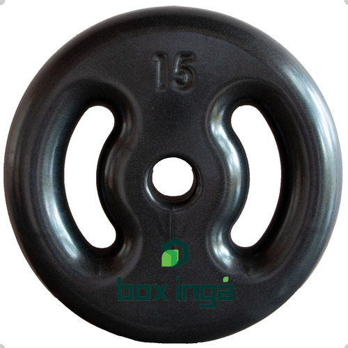 Anilha Fitness Emborrachada 15 Kg - Preta