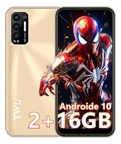 Twl F5x Teléfonos Dual Sim 2gb Ram + 16gb Hd Android 10 Doble Cámara 6.53 Pulgadas Breconocimiento Facial Smartphone Memoria Ampliable Hasta 128gb