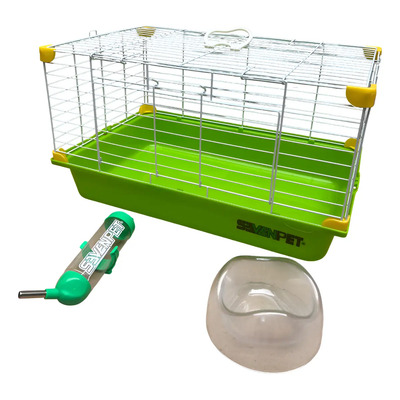 Jaula Para Aanimales 46x29x26cm Sevenpet Casa Cuyo Conejo Hu Verde | Envío gratis