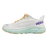 Hoka One One Clifton 8 Branco Verde Claro Leia A Descrição