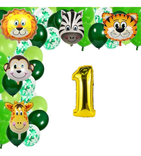 Combo 2 -globos Decoración Para Festejo Animales De La Selva