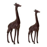 Conjunto 2 Girafas Escultura Estatua Decoração Elegante