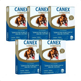 5 Canex Composto Vermifugo Cães Caixa 4 Comprimidos Ceva