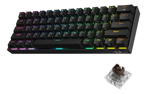 Teclado Wireless Redragon Draconic Pro K530 Rgb 60% Negro